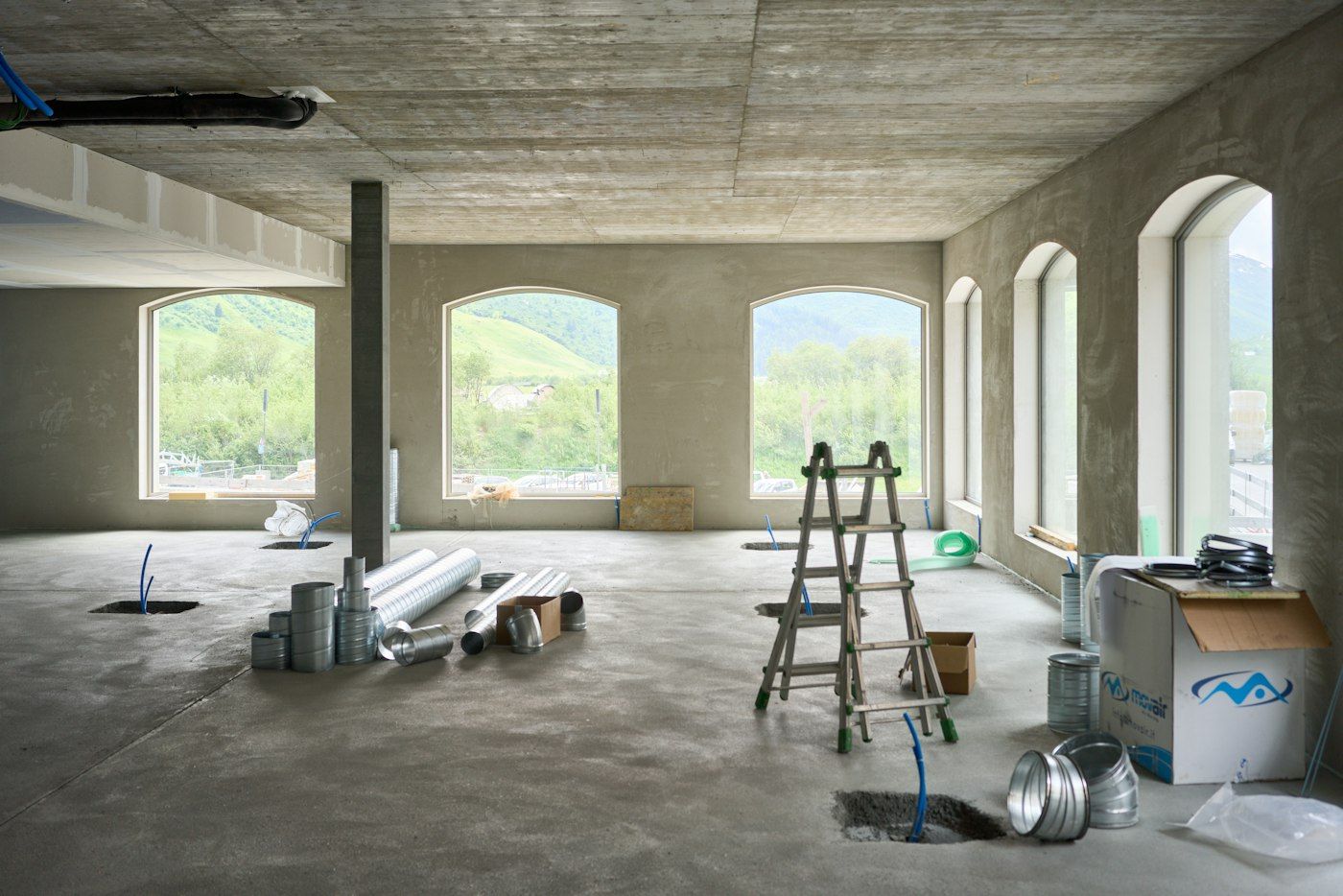 Baustelle im Innenausbau vor der Baureinigung
